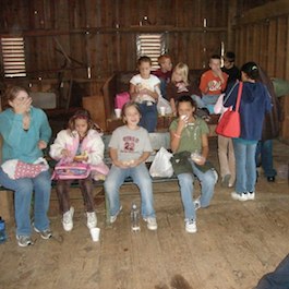 Lunch in the barn...